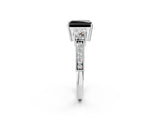 White gold Fancy Black Radiant Cut Three-Stone Diamond Ring with Pavé Band and Four-Prong Setting_14