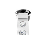 White gold Fancy Black Round Cut Brilliant Channel-Set Diamond Ring with Bezel Prong Setting_17