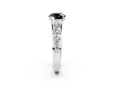White gold Fancy Black Round Cut Brilliant Diamond Pavé Band with Six-Prong Setting_14