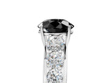 White gold Fancy Black Round Cut Brilliant Diamond Pavé Band with Six-Prong Setting_17