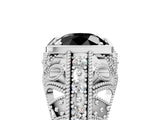 White gold Fancy Black Round Cut Brilliant Milgrain Filigree Diamond Ring with Square Prong Setting_5