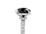 White gold Fancy Black Round Cut Brilliant Pavé Band Solitaire with Four-Prong Setting_5