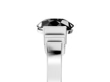 White gold Fancy Black Round Cut Brilliant Solitaire Diamond Ring with Channel Set Band and Bar Prong Setting_5