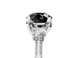 White gold Fancy Black Round Cut Brilliant Three-Stone Diamond Ring with Pavé Band and Four-Prong Setting_56