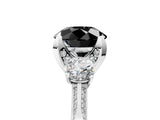 White gold Fancy Black Round Cut Brilliant Three-Stone Diamond Ring with Pavé Band and Four-Prong Setting_67