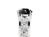White gold Fancy Black Round Cut Cut Diamond Engagement Ring with Pavé Band and Four-Prong Setting_5