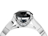 White gold Fancy Black Round Cut Cut Diamond Twisted Band with Milgrain Pave Setting and Four-Prong Setting_4