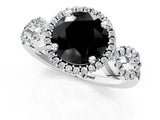 White gold Fancy Black Round Cut Cut Halo Diamond Infinity Band with Four-Prong Setting_1