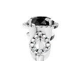 White gold Fancy Black Round Cut Cut Halo Diamond Infinity Band with Four-Prong Setting_5
