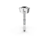 White gold Fancy Black Round Cut Cut Halo Pavé Diamond Ring_2