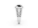 White gold Fancy Black Round Cut Cut Halo Split Shank Prong Set Ring_14