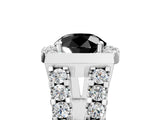 White gold Fancy Black Round Cut Cut Halo Split Shank Prong Set Ring_17
