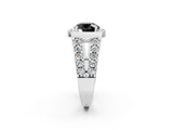 White gold Fancy Black Round Cut Cut Halo Split Shank Prong Set Ring_2
