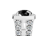 White gold Fancy Black Round Cut Cut Halo Split Shank Prong Set Ring_5