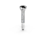 White gold Fancy Black Round Cut Cut Pave Split Shank Engagement Ring with Four-Prong Setting_14