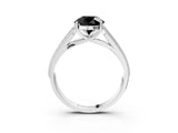White gold Fancy Black Round Cut Cut Pave Split Shank Engagement Ring with Four-Prong Setting_15