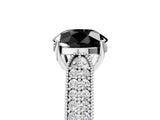 White gold Fancy Black Round Cut Cut Pave Split Shank Engagement Ring with Four-Prong Setting_17