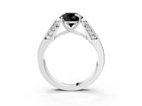 White gold Fancy Black Round Cut Diamond Channel Set Solitaire Ring with Four-Prong Setting_52