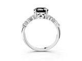White gold Fancy Black Round Cut Diamond Cluster Pavé Band with Four-Prong Setting_15