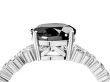 White gold Fancy Black Round Cut Diamond Cluster Pavé Band with Four-Prong Setting_16