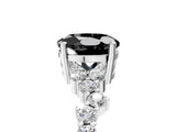 White gold Fancy Black Round Cut Diamond Cluster Pavé Band with Four-Prong Setting_17