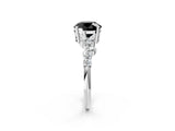 White gold Fancy Black Round Cut Diamond Cluster Pavé Band with Four-Prong Setting_5