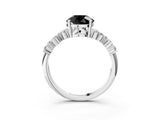 White gold Fancy Black Round Cut Diamond Cluster Pavé Band with Four-Prong Setting_6