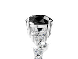 White gold Fancy Black Round Cut Diamond Cluster Pavé Band with Four-Prong Setting_8