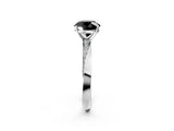 White gold Fancy Black Round Cut Diamond Engagement Ring with Side Stone Accents and Four-Prong Setting_26