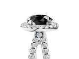 White gold Fancy Black Round Cut Diamond Halo Ring with Split Shank Pavé Band and Prong Setting_17