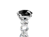 White gold Fancy Black Round Cut Diamond Prong Setting with Side Stones on a Pave Band_5