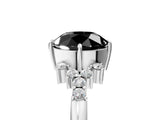White gold Fancy Black Round Cut Diamond Ring with Side Stones and Four-Prong Setting_65