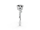White gold Fancy Black Round Cut Diamond Scattered Round Accent Ring with Prong Setting_14