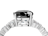White gold Fancy Black Round Cut Diamond Scattered Round Accent Ring with Prong Setting_16