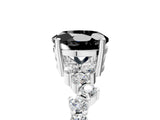 White gold Fancy Black Round Cut Diamond Scattered Round Accent Ring with Prong Setting_17