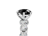 White gold Fancy Black Round Cut Diamond Side Stone Engagement Ring with Four-Prong Setting_41