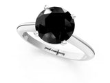 White gold Fancy Black Round Cut Diamond Solitaire Engagement Ring with Classic Band and Four-Prong Setting_37