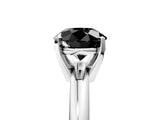 White gold Fancy Black Round Cut Diamond Solitaire Engagement Ring with Round Band and Four-Prong Setting_197