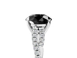 White gold Fancy Black Round Cut Diamond Solitaire Engagement Ring with Twisted Pavé Band and Four-Prong Setting_65