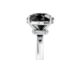 White gold Fancy Black Round Cut Diamond Solitaire Ring with Classic Band and Four-Prong Setting_5