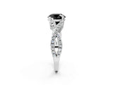 White gold Fancy Black Round Cut Diamond Solitaire Ring with Four-Prong Setting and Twisted Pavé Band_14