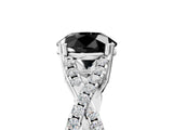 White gold Fancy Black Round Cut Diamond Solitaire Ring with Four-Prong Setting and Twisted Pavé Band_17