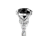 White gold Fancy Black Round Cut Diamond Solitaire Ring with Side Stones and Four-Prong Setting_59