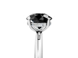 White gold Fancy Black Round Cut Diamond Solitaire Ring with Thin Band and Four-Prong Setting_5
