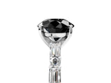 White gold Fancy Black Round Cut Diamond Solitaire with Side Baguettes and Channel Set Band_5