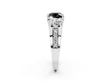 White gold Fancy Black Round Cut Diamond Three-Stone Ring with Channel Set Band and Four-Prong Setting_26