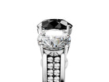 White gold Fancy Black Round Cut Diamond Three-Stone Ring with Prong Setting and Textured Band_17