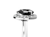 White gold Fancy Black Round Cut Halo Diamond Ring with Solitaire Band and Prong Setting_5