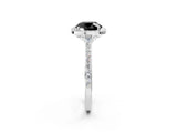 White gold Fancy Black Round Cut Halo Round Diamond Pavé Band with Four-Prong Setting_17