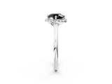 White gold Fancy Black Round Cut Halo Round Diamond Solitaire Engagement Ring with Pave Band and Four-Prong Setting_26
